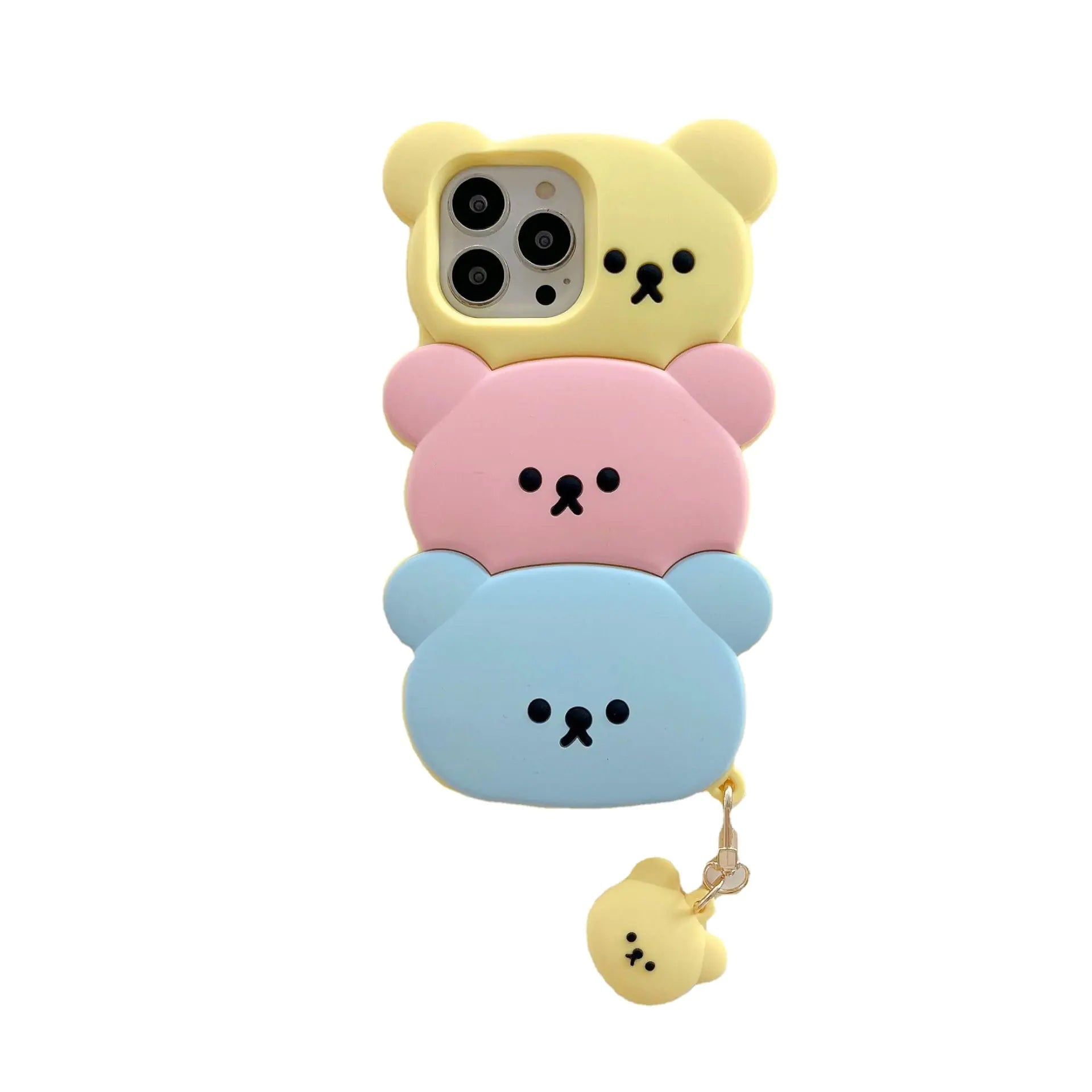 Pretaco iPhone 13 Pro Max Case – Cute 3D Kawaii Candy Bear Silicone Phone Case, Shockproof Full Cover Protection